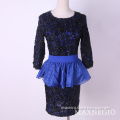 Long Sleeve Sexy Lace Dress with Mini Skirt (3-28512)